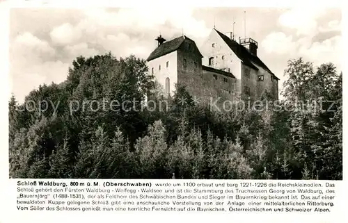 AK / Ansichtskarte Waldburg_Wuerttemberg Schloss Franckh Chronik Karte Waldburg Wuerttemberg