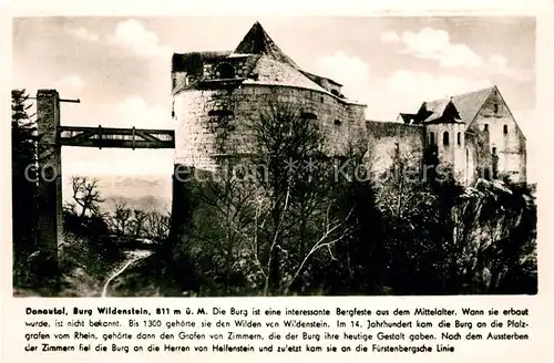 AK / Ansichtskarte Beuron_Donautal Burg Wildenstein Franckh Chronik Karte Beuron Donautal