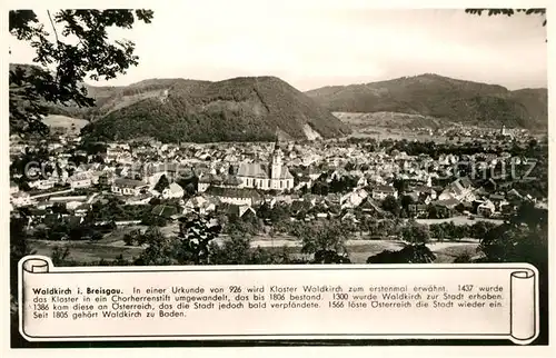 AK / Ansichtskarte Waldkirch_Breisgau Panorama Schwarzwald Franckh Chronik Karte Waldkirch Breisgau