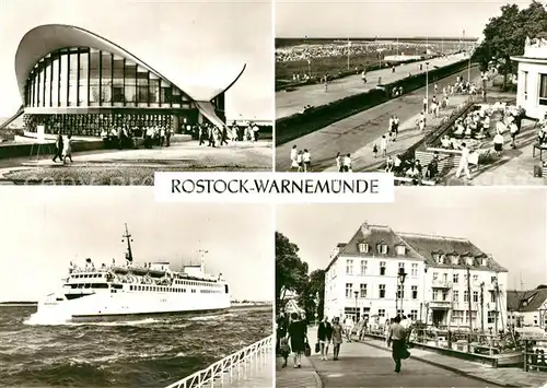 AK / Ansichtskarte Warnemuende_Ostseebad Gaststaette Teepott Strandpromenade Faehrschiff Warnemuende FDGB Erholungsheim Am Alten Strom Warnemuende_Ostseebad