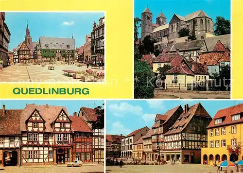 AK / Ansichtskarte Quedlinburg Rathaus Dom Klopstockhaus Markt Quedlinburg