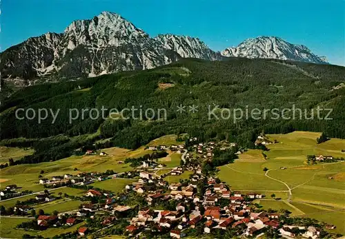 AK / Ansichtskarte Aufham_Anger Fliegeraufnahme Hochstaufen Zwiesel Aufham Anger