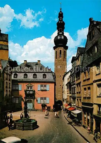 AK / Ansichtskarte Cochem_Mosel Marktplatz Rathaus Cochem Mosel