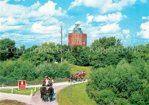 AK / Ansichtskarte Insel_Neuwerk Leuchtturm Wattwagen Insel Neuwerk