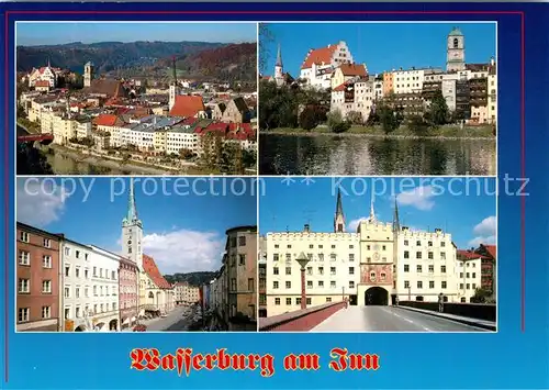 AK / Ansichtskarte Wasserburg_Inn Fliegeraufnahme Innpartie Strasse Schloss Wasserburg Inn