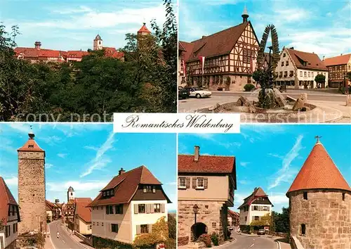 AK / Ansichtskarte Waldenburg_Wuerttemberg Schloss Marktplatz Stadtturm Runder Turm Waldenburg Wuerttemberg