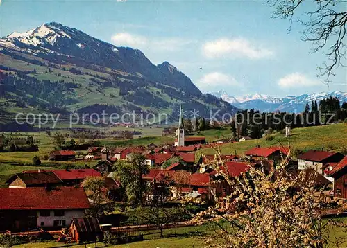 AK / Ansichtskarte Vorderburg_Immenstadt mit Gruenten Widderstein und Allgaeuer Hoernerkette Vorderburg_Immenstadt