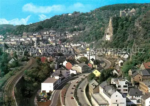 AK / Ansichtskarte Idar Oberstein Stadtpanorama mit Felsenkirche Eisenbahn Idar Oberstein