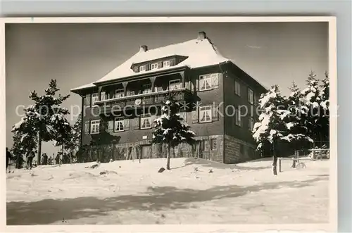 AK / Ansichtskarte Kniebis_Freudenstadt Naturfreundehaus Winter Kniebis_Freudenstadt