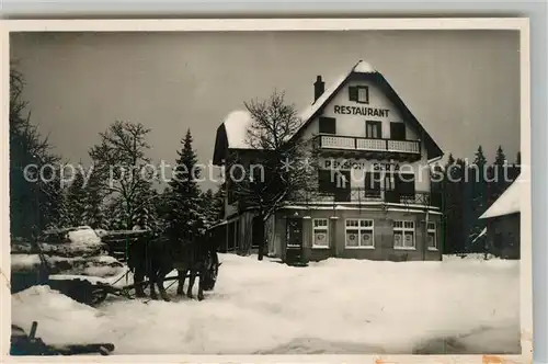 AK / Ansichtskarte Zwieselberg_Freudenstadt Restaurant Pension Berta Winter Zwieselberg_Freudenstadt