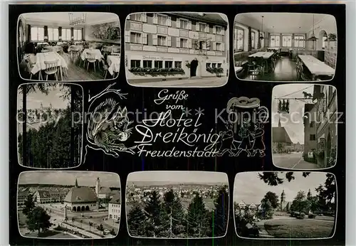 AK / Ansichtskarte Freudenstadt Hotel Restaurant Dreikoenig Gastraeume Stadthaus Panorama Freudenstadt