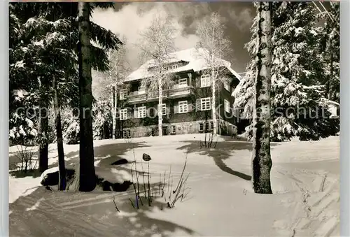 AK / Ansichtskarte Kniebis_Freudenstadt Naturfreundehaus Winterlandschaft Schwarzwald Kniebis_Freudenstadt