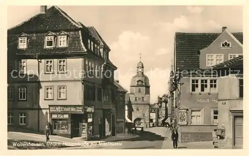 AK / Ansichtskarte Waltershausen_Gotha Hauptstrasse Nikolaustor Waltershausen Gotha