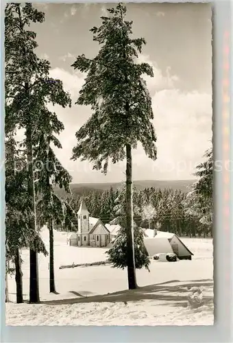 AK / Ansichtskarte Kniebis_Freudenstadt Teilansicht mit Kirche Winterimpressionen Schwarzwald Kniebis_Freudenstadt