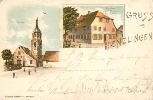 AK / Ansichtskarte Denzlingen Gasthaus zur Krone Kirche Denzlingen