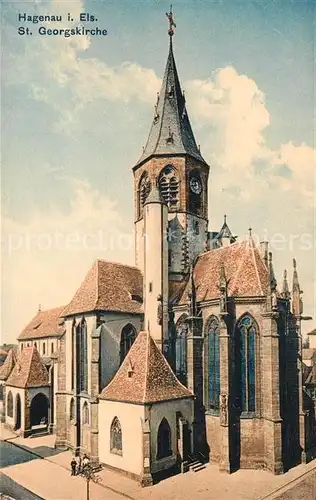 AK / Ansichtskarte Hagenau_Elsass St Georgskirche Hagenau Elsass