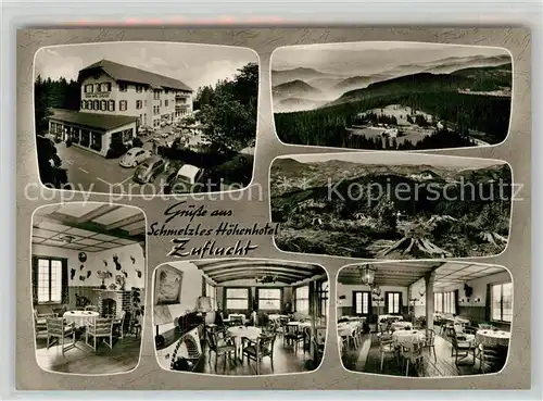 AK / Ansichtskarte Freudenstadt Schmelzles Hoehenhotel Zuflucht Gastraeume Panorama Freudenstadt