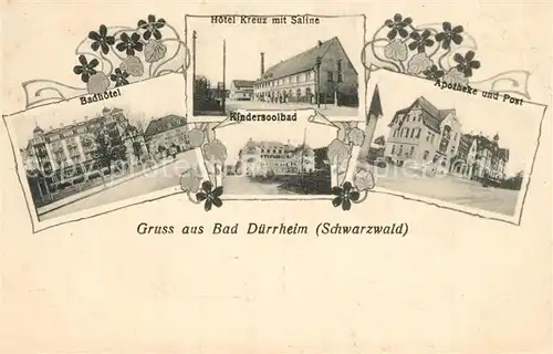 AK / Ansichtskarte Bad_Duerrheim Hotel Kreuz Saline Post Badhotel Bad_Duerrheim