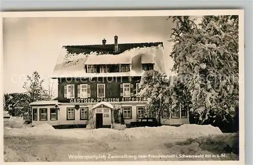 AK / Ansichtskarte Zwieselberg_Freudenstadt Gasthof Pension Auerhahn Kurort Wintersportplatz im Schwarzwald Zwieselberg_Freudenstadt