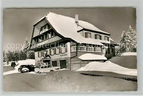 AK / Ansichtskarte Kniebis_Freudenstadt Gasthaus Pension zum Schwarzwald im Winter Kniebis_Freudenstadt