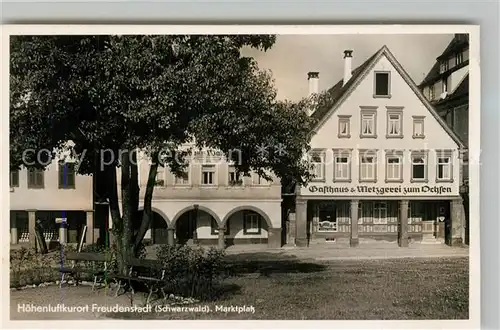 AK / Ansichtskarte Freudenstadt Marktplatz Gasthaus Metzgerei zum Ochsen Freudenstadt