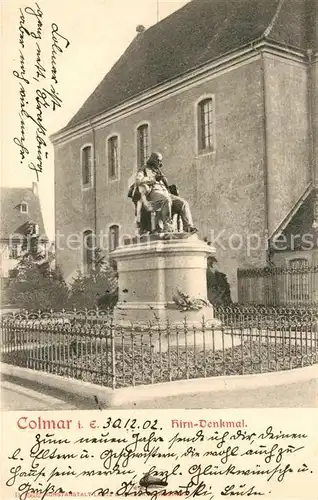 AK / Ansichtskarte Colmar_Haut_Rhin_Elsass Hirn Denkmal Colmar_Haut_Rhin_Elsass