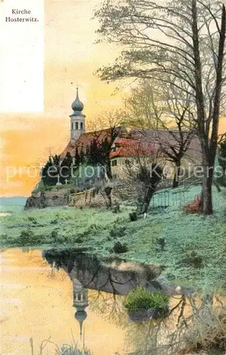 AK / Ansichtskarte Hosterwitz Kirche Wasserspiegelung Hosterwitz