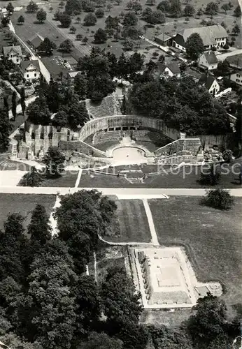 AK / Ansichtskarte Augst Fliegeraufnahme Augusta Raurica Roemisches Theater mit Tempel auf Schoenbuehl Augst