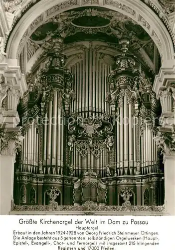 AK / Ansichtskarte Kirchenorgel Dom Passau Kirchenorgel