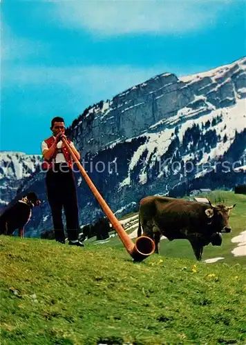 AK / Ansichtskarte Alphorn Alphornblaeser Fuerstentum Liechtenstein  Alphorn