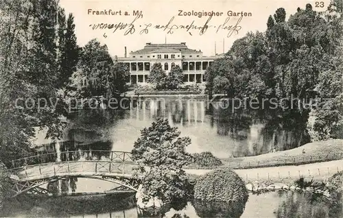 AK / Ansichtskarte Frankfurt_Main Zoologischer Garten Teich Frankfurt Main