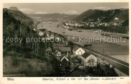 AK / Ansichtskarte Foto_Hahn_Nr. 3620 Elbgebirge Krippen Bad Schandau Lilienstein Foto_Hahn_Nr.