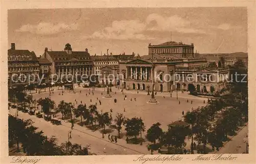 AK / Ansichtskarte Leipzig Augustusplatz Neues Theater Kupfertiefdruck Leipzig