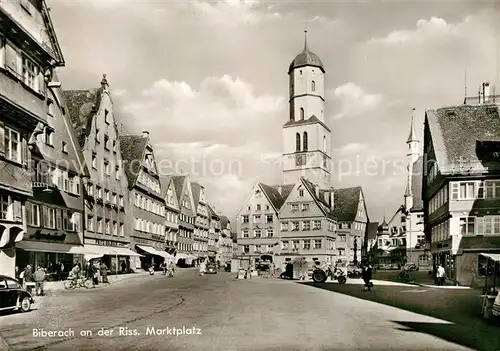 AK / Ansichtskarte Biberach_Riss Marktplatz Biberach Riss