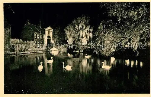 AK / Ansichtskarte Brugge Verlichting von Brug van Begijnhof Brugge