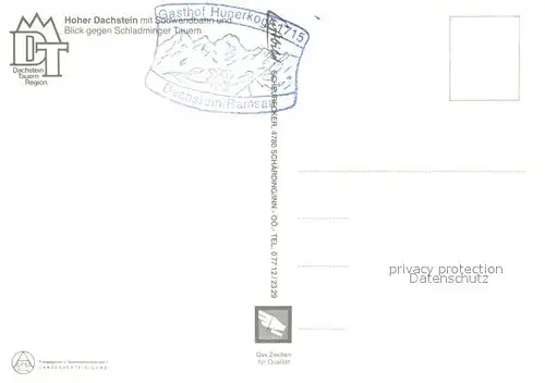 AK / Ansichtskarte Hoher_Dachstein mit Suedwandbahn und Schladminger Tauern Fliegeraufnahme Hoher_Dachstein