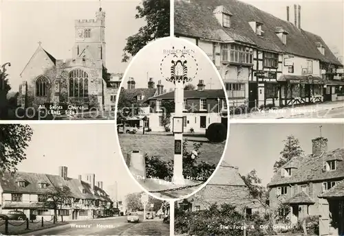 AK / Ansichtskarte Biddenden_Kent All Saints Church Ye Maydes Restaurant Weavers Houses The Forget and Old Cottages Biddenden Kent