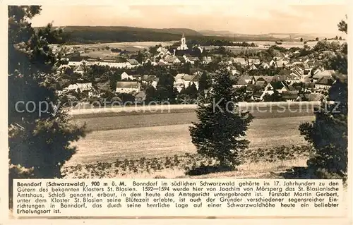 AK / Ansichtskarte Bonndorf_Schwarzwald Panorama Kosmos Chronik Karte Bonndorf Schwarzwald