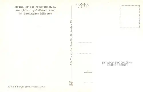 AK / Ansichtskarte Breisach_Rhein St Stephansmuenster Hochaltar des Meisters H. L. 16. Jhdt. Breisach Rhein