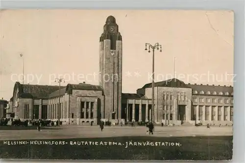 AK / Ansichtskarte Helsinki Rautatieasema Jaernvaegstation Bahnhof Helsinki