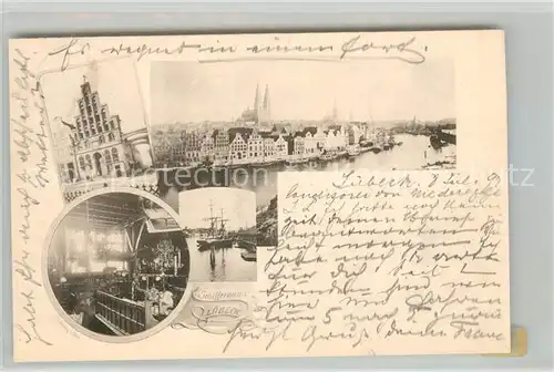 AK / Ansichtskarte Luebeck Schifferhaus Hafen Stadtpanorama Deutsche Reichspost Luebeck