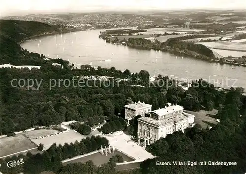 AK / Ansichtskarte Essen_Ruhr Fliegeraufnahme Villa Huegel mit Baldeneysee Essen_Ruhr