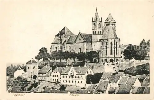 AK / Ansichtskarte Breisach_Rhein Altstadt mit Muenster und Hagenbachturm Breisach Rhein