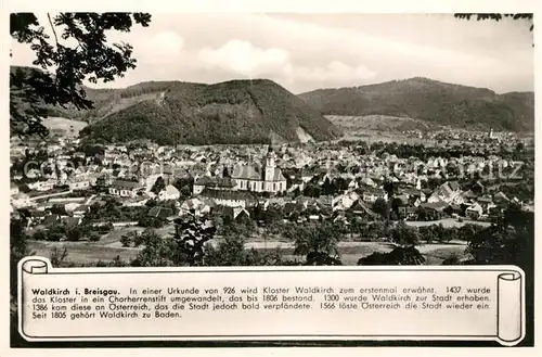 AK / Ansichtskarte Waldkirch_Breisgau Panorama Schwarzwald Franckh Chronik Karte Waldkirch Breisgau