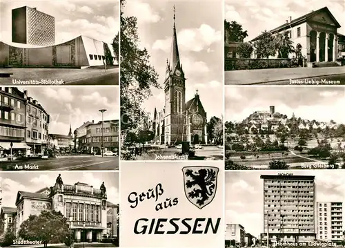 AK / Ansichtskarte Giessen_Lahn Justus Liebig Museum Johanniskirche Markt  Giessen_Lahn