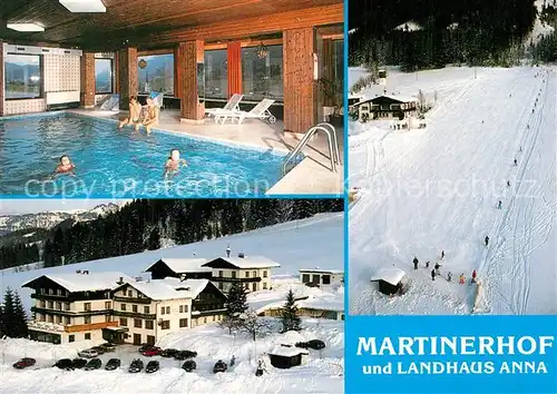 AK / Ansichtskarte St_Martin_Tennengebirge Gasthof Pension Martinerhof und Landhaus Anna Hallenbad St_Martin_Tennengebirge