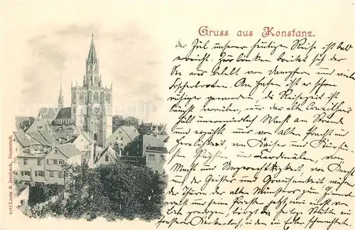 AK / Ansichtskarte Konstanz_Bodensee Altstadt Kirche Deutsche Reichspost Konstanz_Bodensee