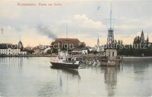 AK / Ansichtskarte Konstanz_Bodensee Partie am Hafen Konstanz_Bodensee