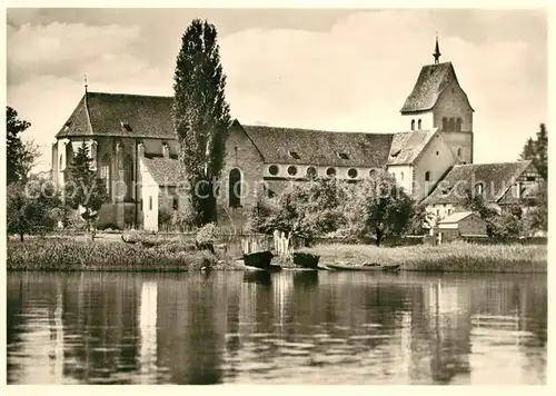 AK / Ansichtskarte Mittelzell Kloster Muensterkirche Ansicht vom See aus Mittelzell