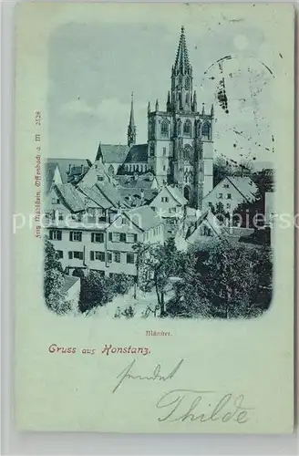 AK / Ansichtskarte Konstanz_Bodensee Muenster im Mondschein Konstanz_Bodensee